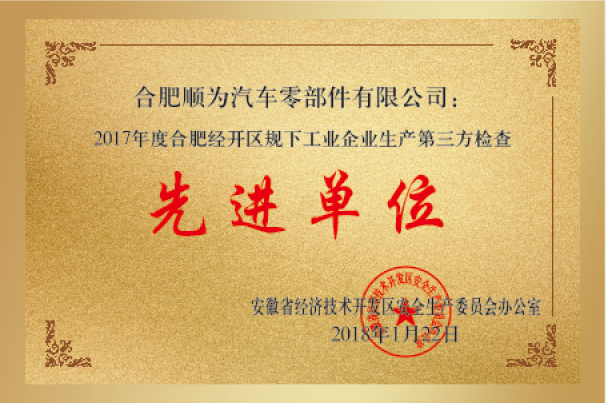 合肥市經開區工業企業生產先進單位